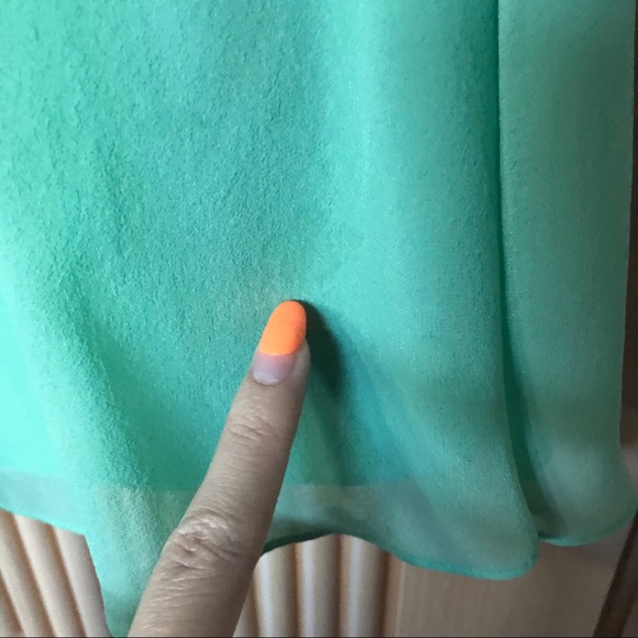 BCBG maxazria 100% silk mini strapless dress in sage mint green - Picture 8 of 10